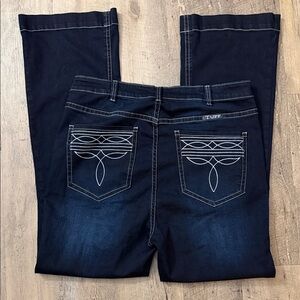 Cowgirl Tuff Dark Indigo Boot Stitch Trousers